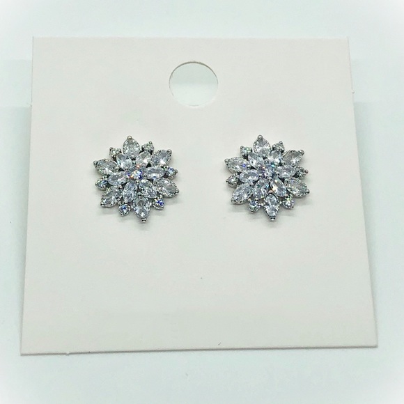 Cubic Zirconia Formal Silver Earrings - Picture 5 of 8